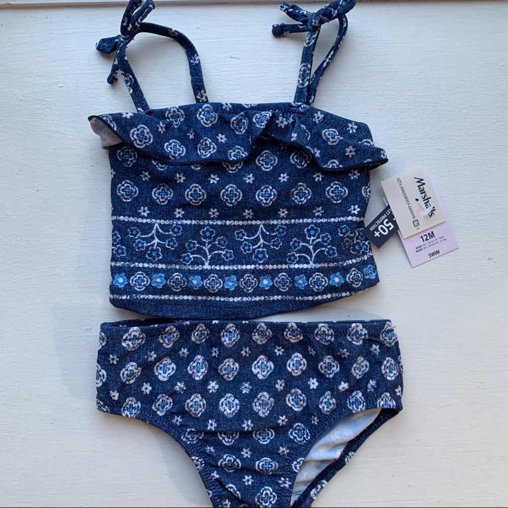 OshKosh B’gosh | Navy Blue + White Bikini 12 mo.